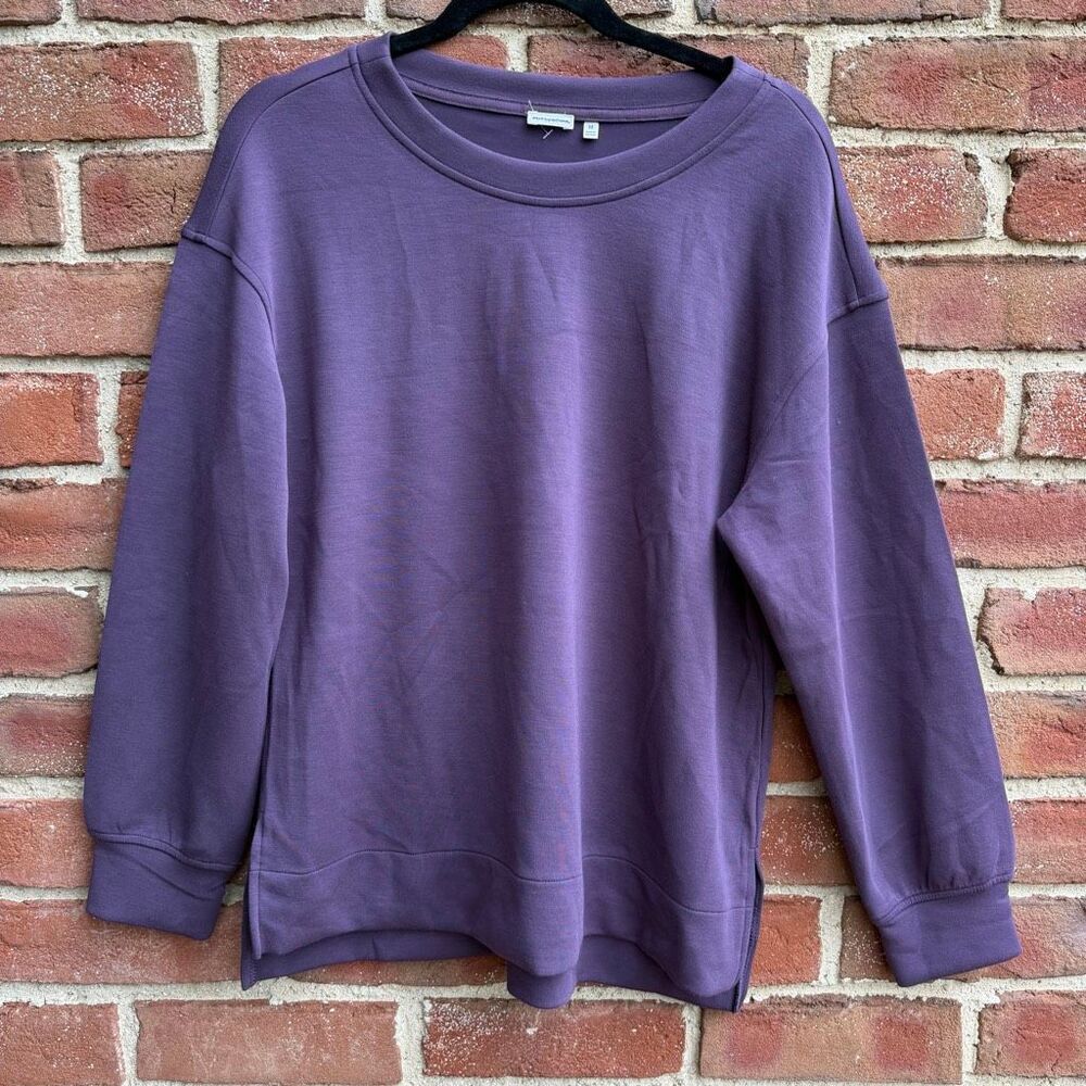 24/7 By Soma $99 Modern Modal Crewneck Sweatshirt Scuba Stretch purple Womens M